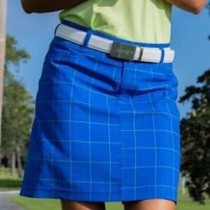 NWT Jofit Playoff Plaid Blue Long Golf Tennis Skort Women, Size 0